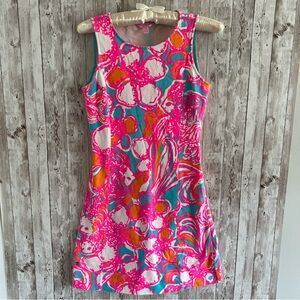 Lilly Pulitzer Feeling Tanked Whiting Pink and Orange Cut-Out Mini Dress XS